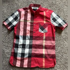 Mens Burberry Short Sleeved Button up